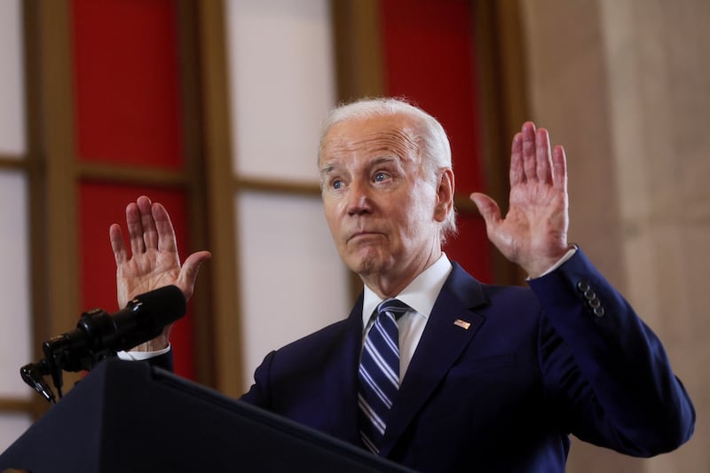 U.S. President Joe Biden gestures as he delivers an economic policy speech at The Old Post Office in Chicago, Illinois, U.S., June 28, 2023. REUTERS/Leah Millis
