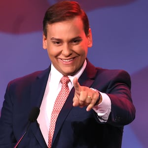 George Santos speaks at the Republican Jewish Coalition annual leadership meeting on November 19, 2022 in Las Vegas, Nevada.