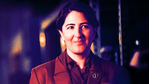 A photo illustration of D’Arcy Carden in The Handmaid's Tale.