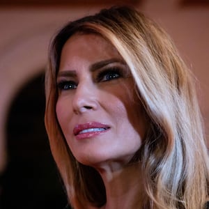 Melania Trump in Mar-a-Lago on New Year's Eve, 2025.