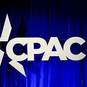 CPAC logo on a cloth background.