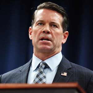 NEW YORK, NEW YORK - OCTOBER 22: James Dennehy, assistant director in charge of the FBI’s New York Field Office, speaks during a press conference at the US Attorney's office on October 22, 2024 in New York City. Breon Peace, US Attorney for the Eastern District of New York, announced the arrest of former Abercrombie & Fitch CEO Mike Jeffries, his partner Matt Smith and a third man, Jim Jacobson, and unsealed a 16-count indictment for sex trafficking and interstate prostitution. The investigation began in January after alleged victims filed a civil lawsuit a year ago. (Photo by Michael M. Santiago/Getty Images)