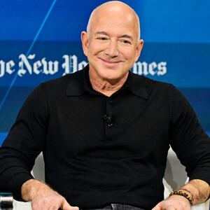 Jeff Bezos speaks onstage during The New York Times Dealbook Summit 2024 at Jazz at Lincoln Center on December 04, 2024 in New York City.