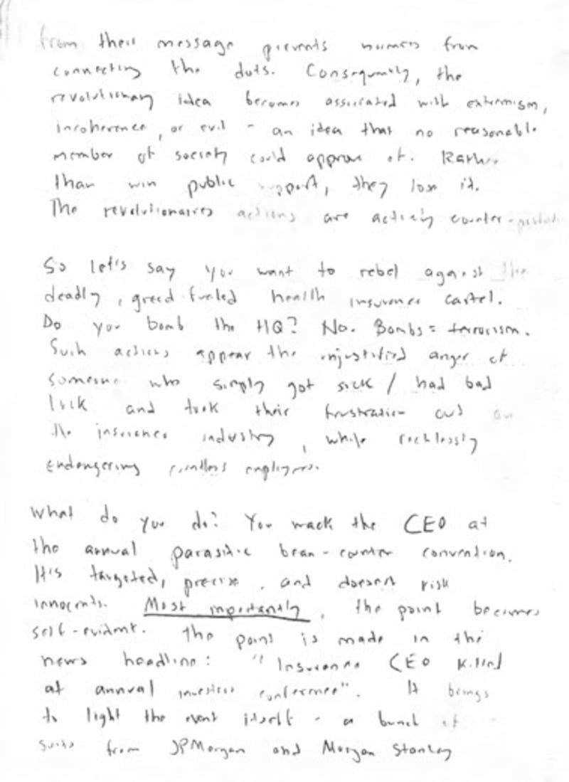 A new court filing revealed Luigi Mangione's alleged diary entries.
