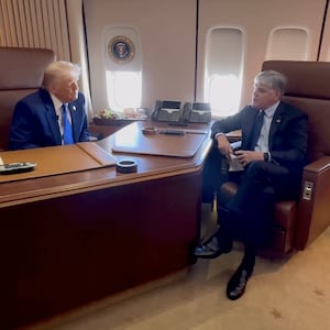 Sean Hannity and Donald Trump on Air Force One.