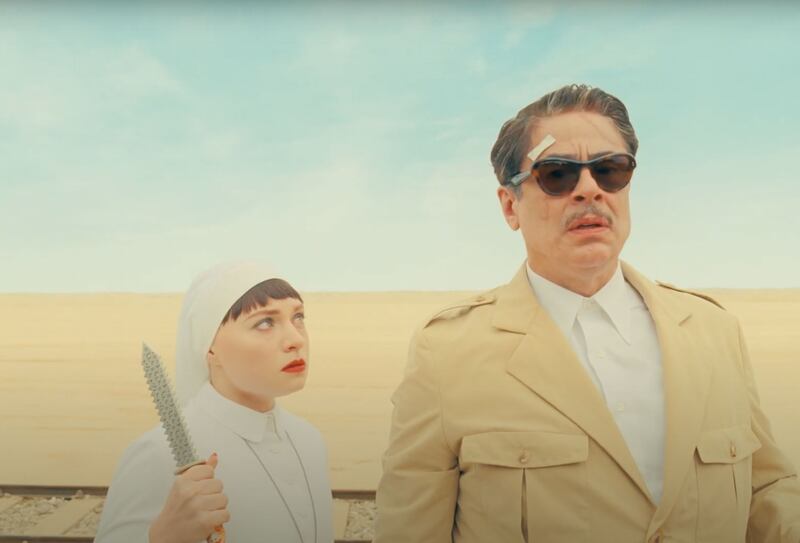 Film still from Wes Anderson's Phoenician Scheme