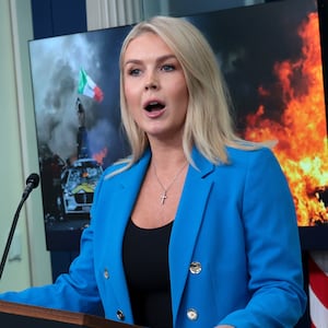 White House Press Secretary Karoline Leavitt speaks during a daily press briefing  June 11, 2025.