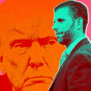A photo illustration of former President Donald Trump and Eric Trump.