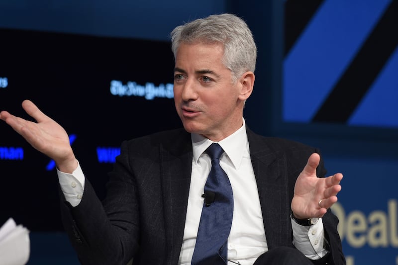 Bill Ackman, CEO and portfolio manager Pershing Square Capital Management,  speaks at The New York Times DealBook Conference in 2016 in New York City.