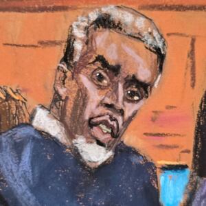 U.S. District Judge Arun Subramanian interviews potential jurors as Sean "Diddy" Combs sits with his legal team, at the start of his sex trafficking trial in New York City, New York, U.S., May 5, 2025 in this courtroom sketch.