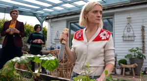 Anne-Marie Duff, Sharon Horgan, and Sarah Greene in Bad Sisters S2.
