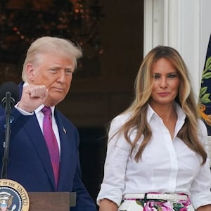 U.S. President Donald Trump and first lady Melania Trump attend the Congressional Picnic at the White House in Washington.