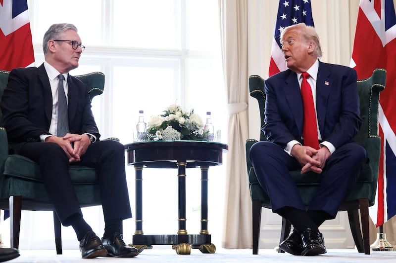 Donald Trump and U.K. Prime Minister at Turnberry golf course