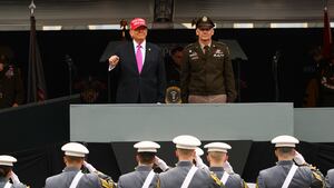 President Donald Trump arrives addresses graduates of the United States Military Academy at West Point on May 24, 2025.