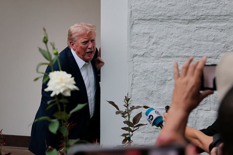 President Donald Trump speaks to reporters near the Rose Garden after returning to the White House on Marine One on July 29, 2025 in Washington, DC. President Trump returned to the White House with his family after a trip to Scotland that was part vacation, part work, as he stayed at his Trump Turnberry golf course, followed by Trump International Golf Links in Aberdeenshire, from July 25 to 29.