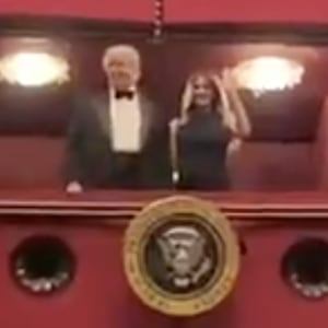 Trump and Melania in the presidential box at the Kennedy Center.