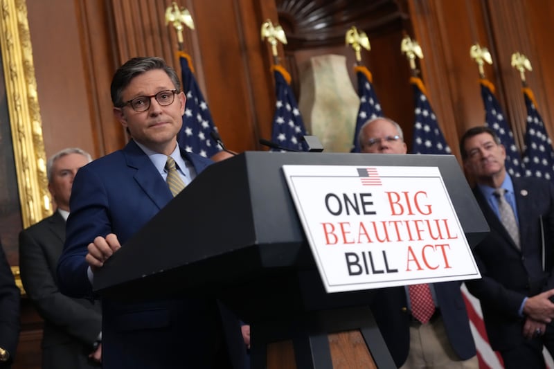 Speaker Mike Johnson celebrates the House narrowly passing President Trump's "big, beautiful bill" by just one vote on May 22, 2025, but the bill now faces changes in the Senate.