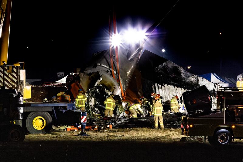 Wreckage of Jeju Air Flight 7C2216.