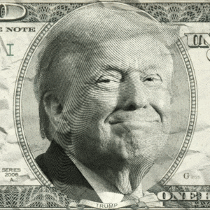 Donald Trump winking on a $100