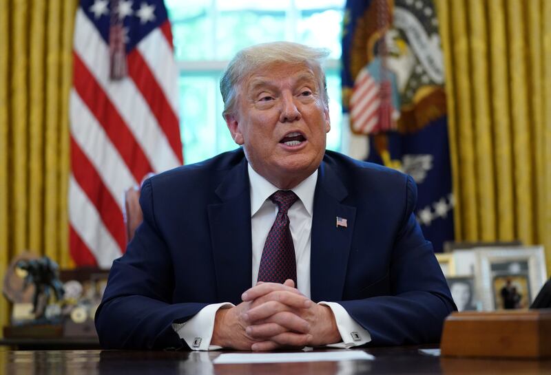 Trump initially tapped Lake as VOA director.