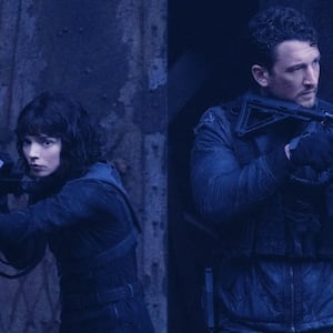 Anya Taylor-Joy and Miles Teller in “The Gorge”