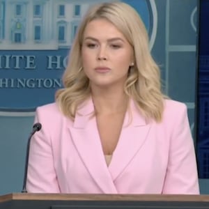 Karoline Leavitt and Peter Doocy.
