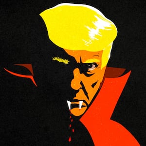 Donald Trump as a vampire