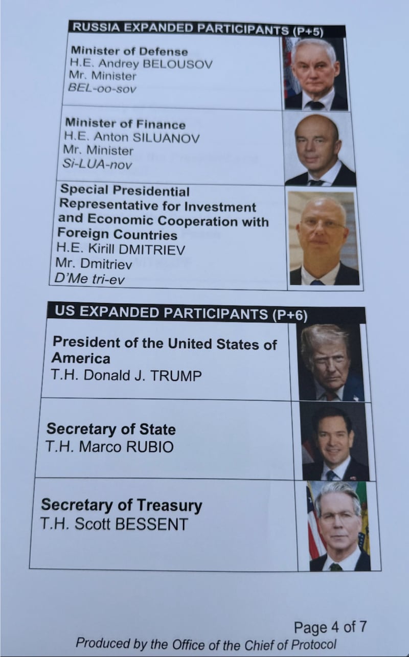 Trump-Putin Summit Document