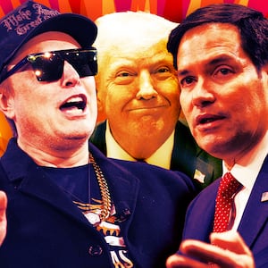 Elon Musk, Donald Trump, and Marco Rubio.