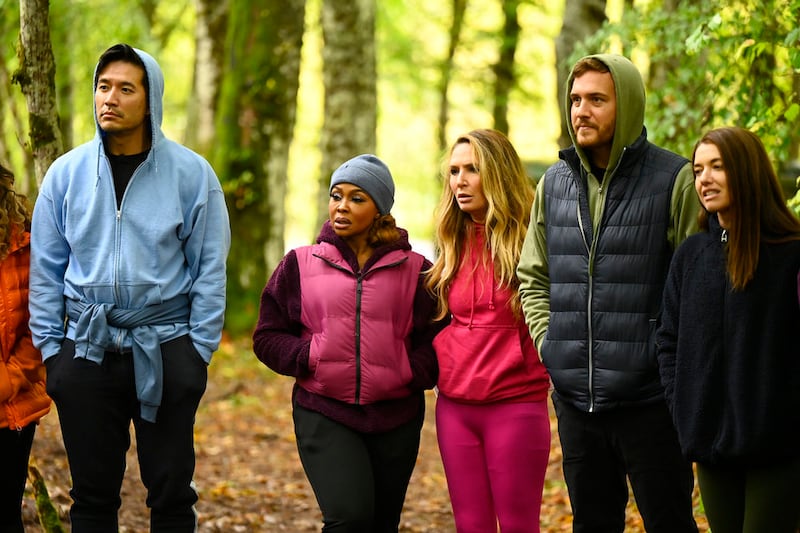 Photo still of Kevin Kreider, Phaedra Parks, Kate Chastain, Peter Weber, and Parvati Shallow in 'The Traitors'