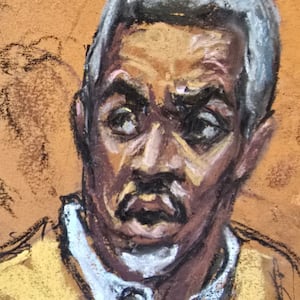 Sean "Diddy" Combs, next to his lawyer Teny Geragos, reacts after learning he will not be released on bail, during his sex trafficking and racketeering conspiracy trial in New York City, New York, U.S., July 2, 2025 in this courtroom sketch.