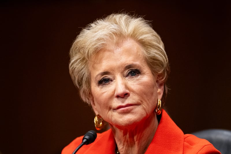 Linda McMahon will oversee cuts in the Education Department.