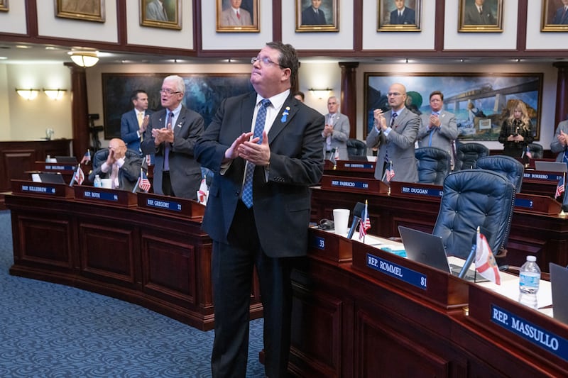 Florida Sen. Randy Fine stands in the Florida House of Representatives.