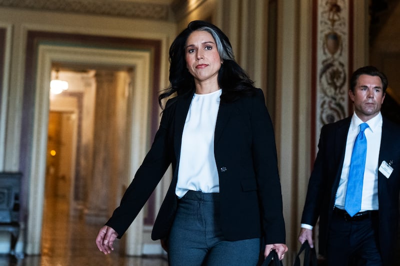 UNITED STATES - JUNE 17: Tulsi Gabbard, director of National Intelligence, arrives to the U.S. Capitol for a Senate Appropriations Subcommittee on Defense
Subcommittee closed hearing titled  "A Review of the President's FY2026 Budget Request for the Intelligence Community," on Tuesday, June 17, 2025. (Tom Williams/CQ-Roll Call, Inc via Getty Images)