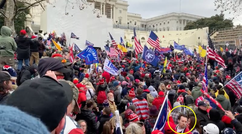 Social media footage of Jan. 6, 2021, shows E.J. Antoni walking through the crowd before a mob broke into the Capitol building.