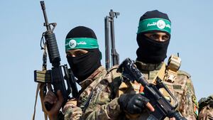 Palestinian fighters from the armed wing of Hamas