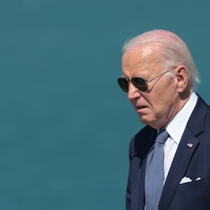 LE BAVENT, FRANCE - JUNE 7: U.S. President Joe Biden arrives to deliver a speech at Pointe du Hoc, where U.S. Army Rangers scaled cliffs over 100 feet high on D-Day to destroy a heavily fortified German position, on June 7, 2024 at Pointe du Hoc, near Le Bavent, France.