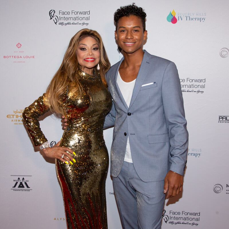 Jaafar Jackson, son of Michael's brother Jermaine, with his aunt LaToya Jackson, in 2019.