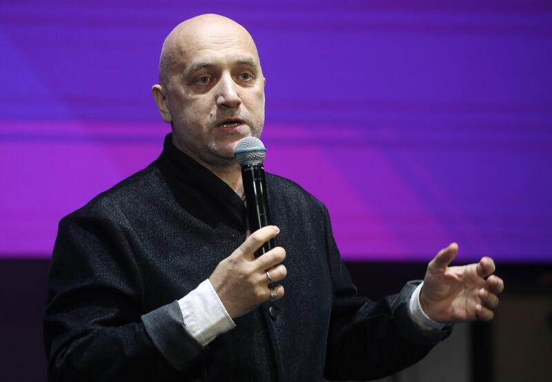 Zakhar Prilepin attends an unifying congress, on February 22, 2021, in Moscow, Russia.