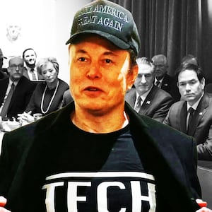 Elon Musk cabinet meeting illustration