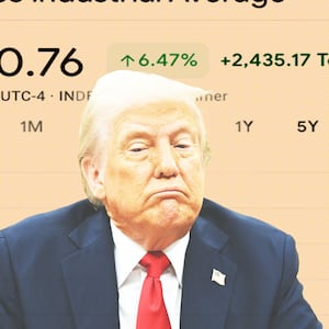 Donald Trump, Dow Jones chart photo illustration