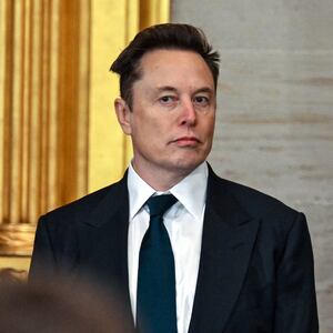 Elon Musk standing in the Capitol Rotunda at President Donald Trump's inauguration.