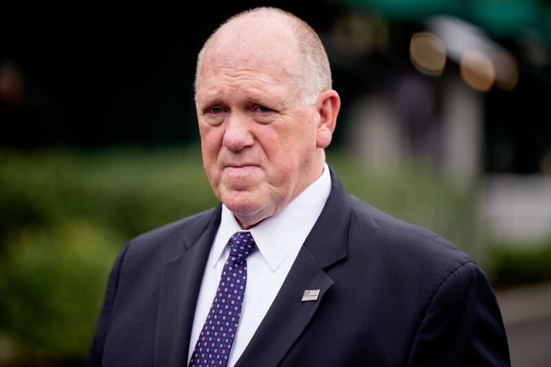 White House border czar Tom Homan speaks to media.