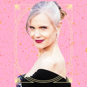 A photo illustration of Elizabeth McGovern in Downton Abbey and Ava broadway.