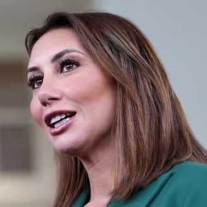 Alina Habba, newly appointed interim U.S. Attorney for District of New Jersey, speaks to reporters outside the White House on March 24, 2025, in Washington DC.