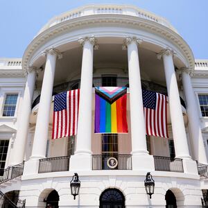 White House with Pride Flag 