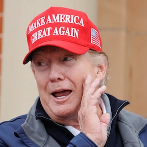 Former US president Donald Trump at Trump Turnberry golf course, in South Ayrshire, during his visit to the UK. Picture date: Tuesday May 2, 2023. (Photo by Steve Welsh/PA Images via Getty Images)