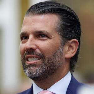 Former U.S. President Donald Trump's son and co-defendant, Donald Trump Jr., attends the Trump Organization civil fraud trial, in New York State Supreme Court in the Manhattan borough of New York City, U.S., November 1, 2023. Alec Tabak/Pool via REUTERS