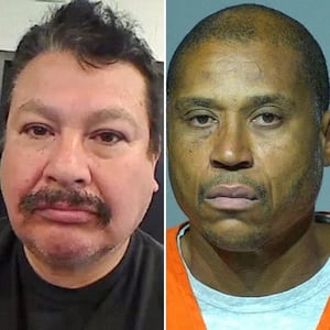 Ramón Morales Reyes and the mugshot of Demetric D. Scott.