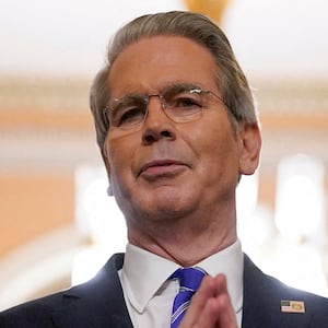 Treasury Secretary Scott Bessent speaks to reporters at the U.S. Capitol.